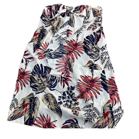 NEW with tags SCARLET ROOS Paris Mini Dress Strapless Tropical Palm Print Medium - Picture 1 of 5